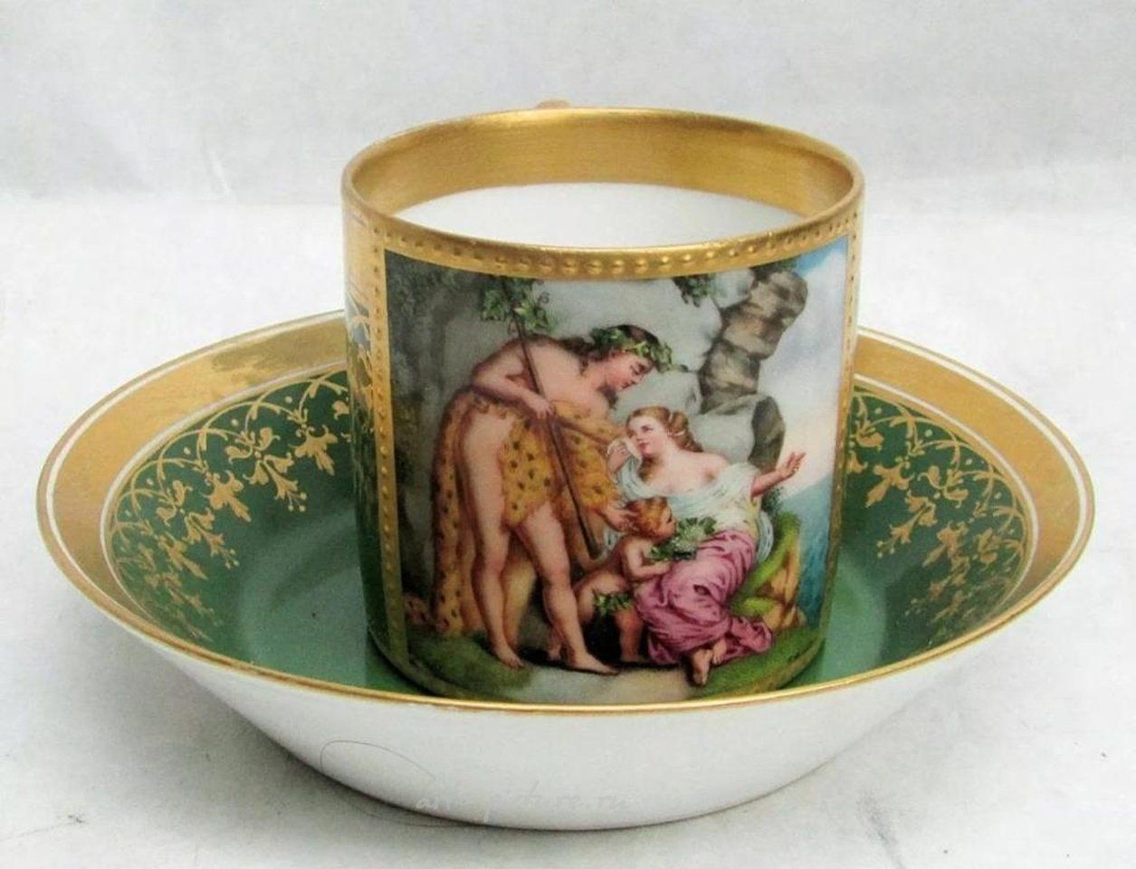 Royal Vienna Porcelain , 19TH C. ROYAL VIENNA CUP AND SAUCER