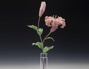 Pink lily. Stone -cutting floristry