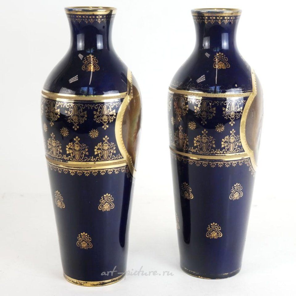 Royal Vienna , Австрийские вазы из королевской Вены, 6 шт.