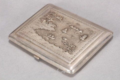 Russian silver, Silver Cigarette Case.