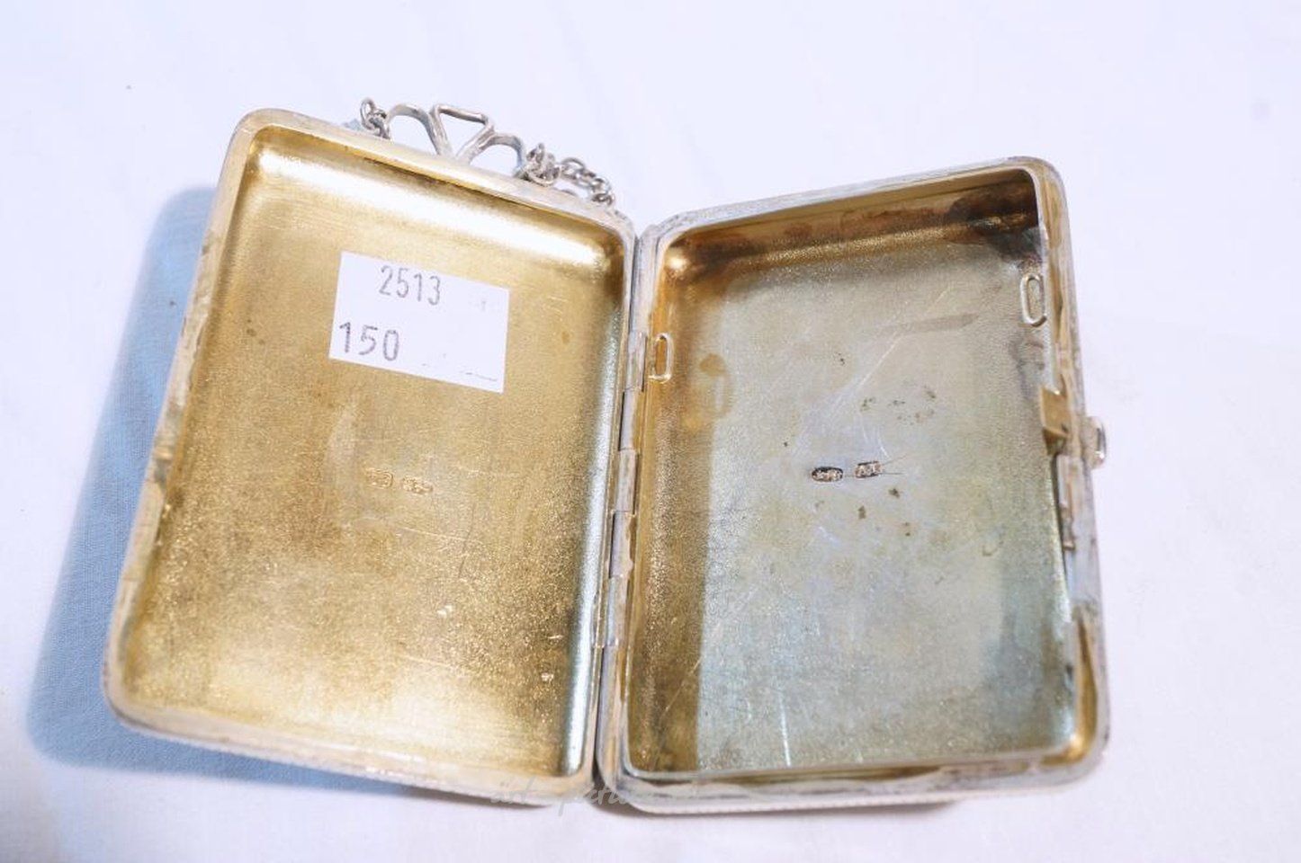 Русское серебро , Старинная дамская сумочка на цепочке из русского серебра и черненого золота