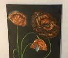 Picture "Scarlet Macs".Canvas, oil, handmade.oil, canvas