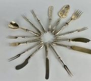 Набор из 15 предметов русской серебряной посуды