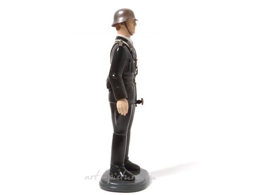 Author's sculpture made of stone "German Officer of World War II." Gemstones, details of the equipment - silver.