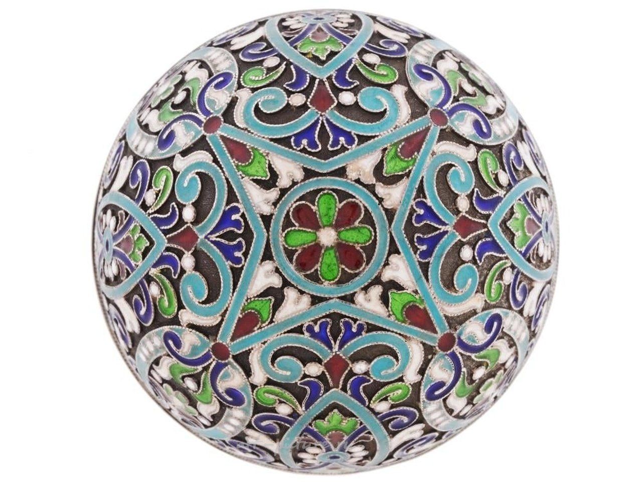 Russian silver , RUSSIAN 84 GILT SILVER ENAMEL EASTER EGG BOX