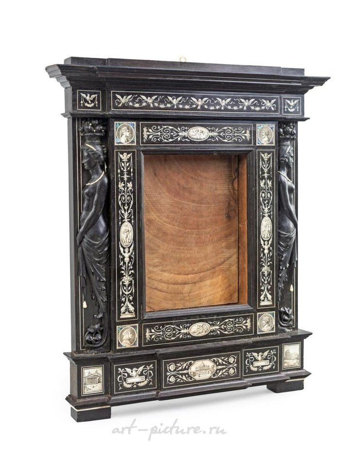 Royal Vienna Porcelain , GIOVANNI BATTISTA GATTI SMALL EBONY FRAME WITH IVORY INLAYS ...