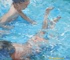 купить Купающиеся дети Бумага, акварель, гуашь. 