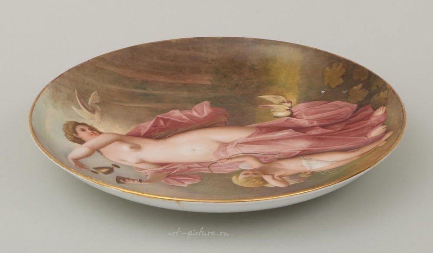 Royal Vienna Porcelain , Royal Vienna painted porcelain plate.