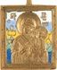 Большая медная и эмалевая икона с изображением Смоленской Богоматери...