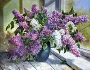 Spring morning oil, canvas