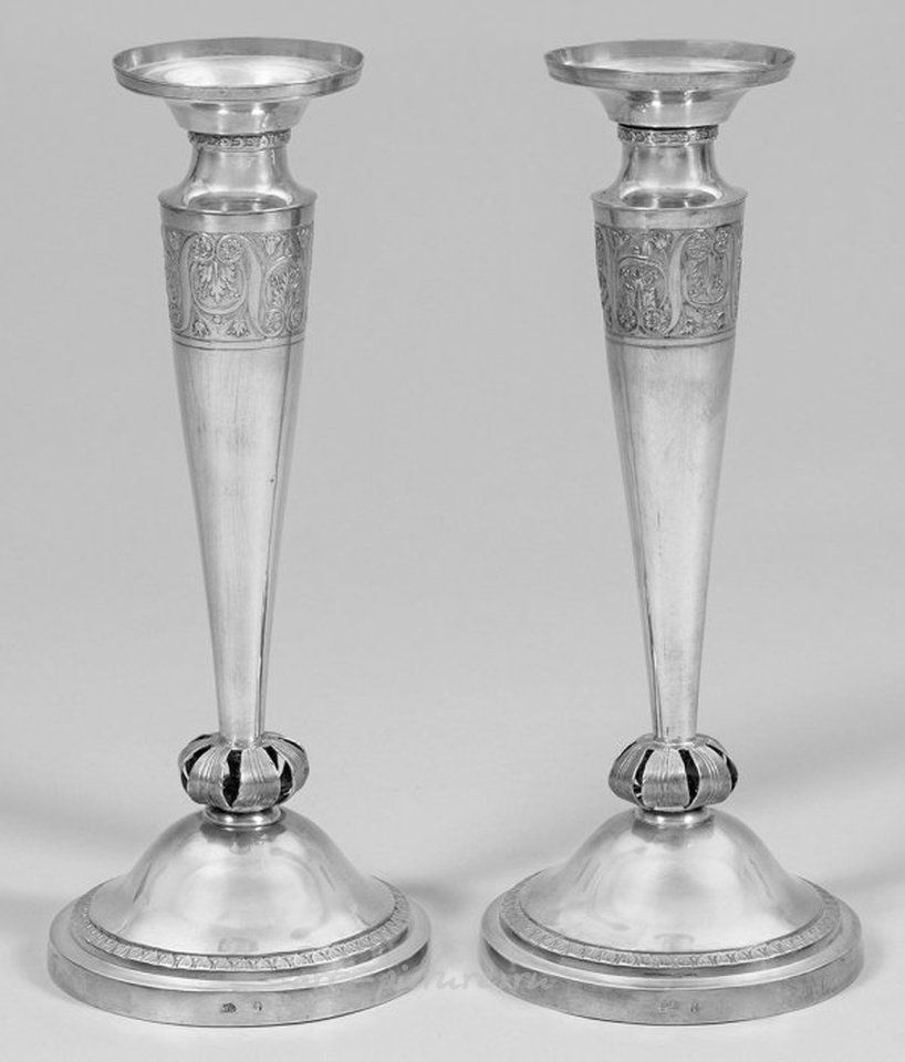 A couple of large Biedermeier table candlesticks.