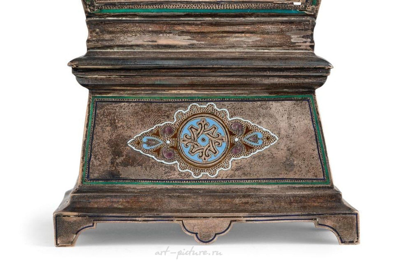 Russian silver , SALIERA A TRONO IN SILVER AND ENAMEL, MOSCOW, 1886, GOLDSMITH F. O...