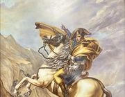 Фарфоровый пласт с живописной миниатюрой «Бонапарт на перевале Сен-Бернар»