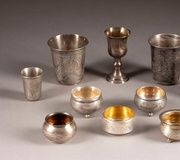 Серебряная и ниелловая коллекция: бокал и семь ложек