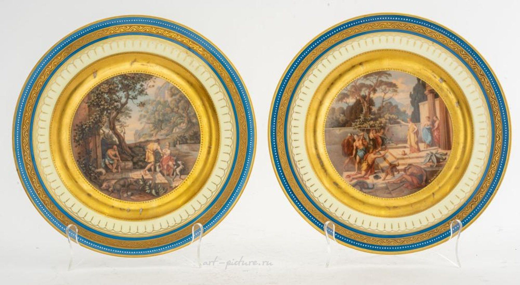 Royal Vienna Porcelain , "Odysseus & Telemachos" Porcelain Cabinet Plate