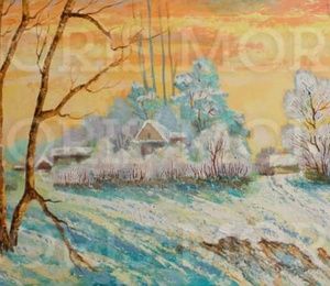"Winter evening" canvas / oil