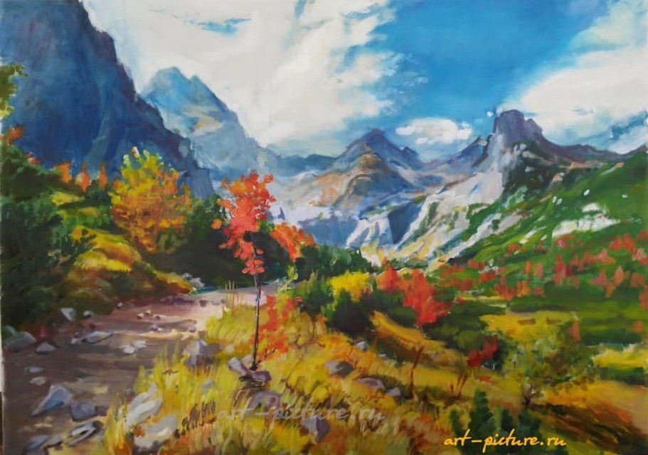 Австрийские горы масло холст