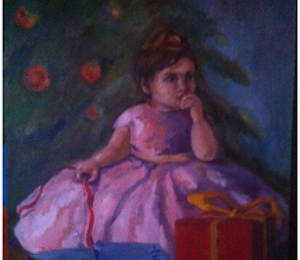 Christmas.oil, canvas on cardboard