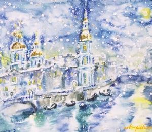 Nikolsky Cathedral Watercolor