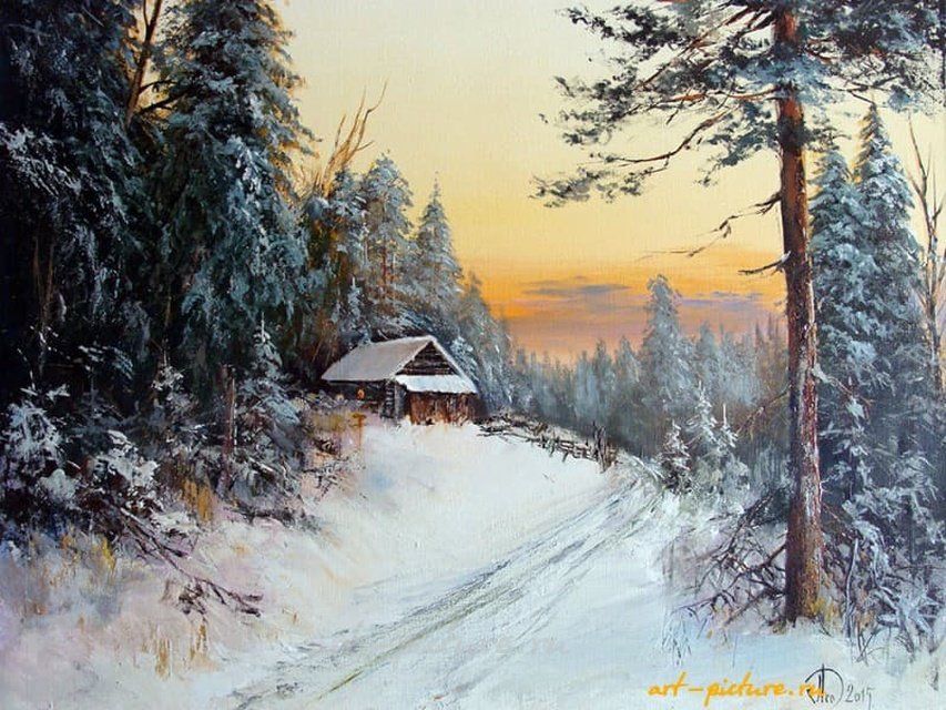 Зимний полдень масло,холст