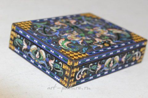 Русское серебро, Русская серебряная эмальная шкатулка