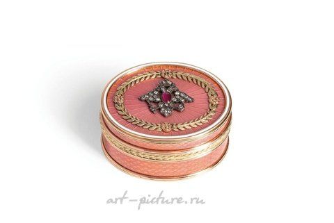 Russian silver, TWO-COLORED GOLD TOBACCO BOX, ENAMEL, DIAMONDS, AND STONE...