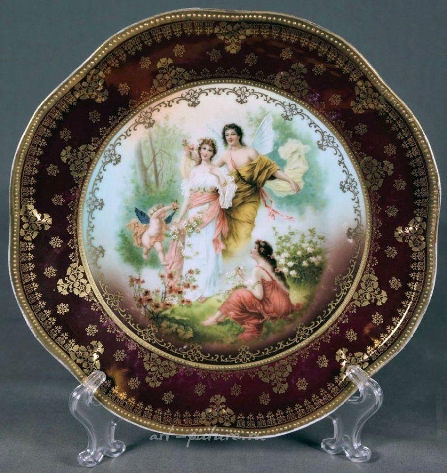 Royal Vienna Porcelain , Sevres-Style And Royal Vienna-Style Porcelain Plate