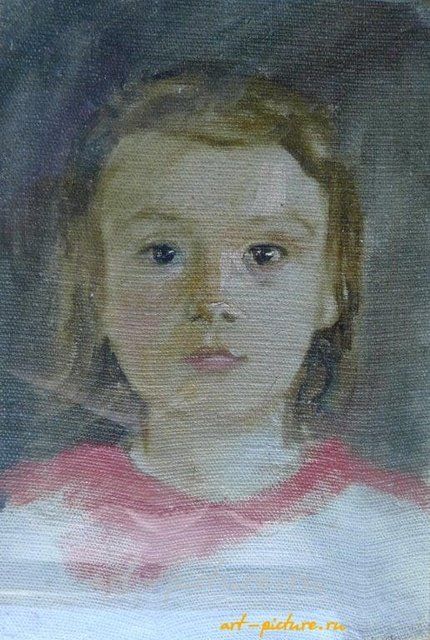 Портрет ребенка. Холст, масло. 28 х 21 см.