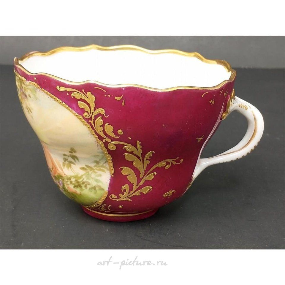 Royal Vienna Porcelain , Exceptional Antique Royal Vienna Cup & Saucer