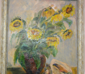 Silchmort Sunflowers and shell oil, cardboard