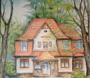 "Someone's old house, someone's life" watercolor pencils