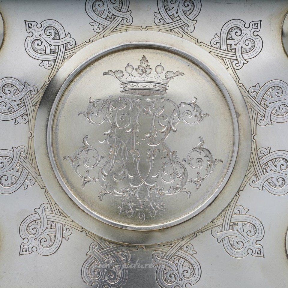 Русское серебро , Русский серебряный позолоченный набор для пунша от Хлебникова