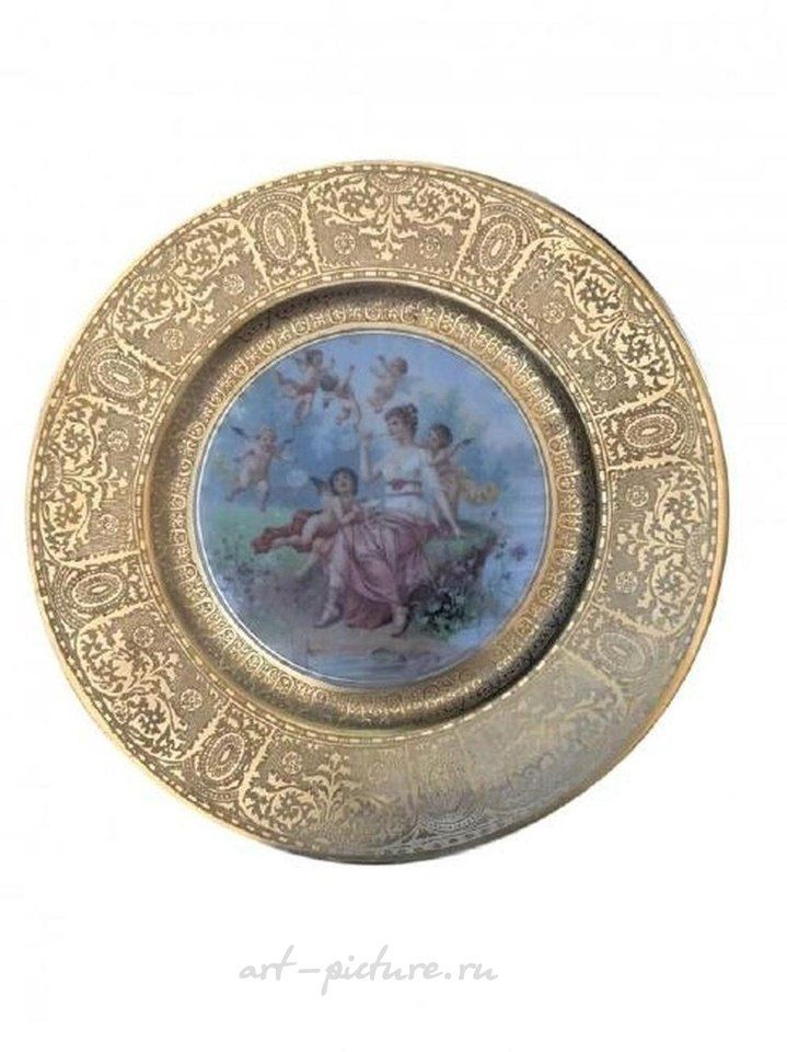 Royal Vienna Porcelain , 19Th C Royal Vienna-Style Painted Plate