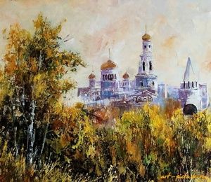Kremlin Panorama oil, canvas