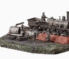 Скульптурная композиция посвященная Царскосельской железной дороги, Паровоз (локомотив) типа 0-3-0, 1837 года