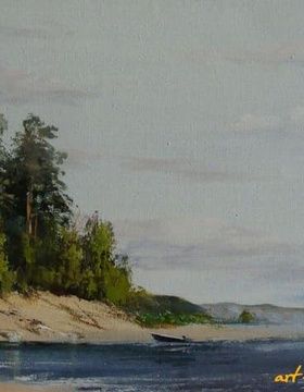 купить Берег реки масло,холст