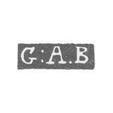 The seal of the master Gustav Abram Bernstrom - Leningrad - initials "G:A.B"