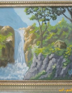 buy The translation of "Водопад холст, масло" into English is "Waterfall canvas, oil."