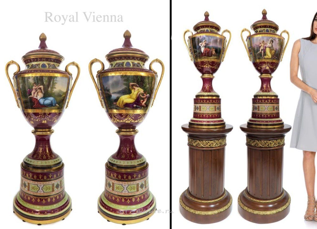 Royal Vienna , Большие королевские венские фарфоровые вазы