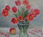 купить Этюд с натуры-тюльпаны холст ,масло 