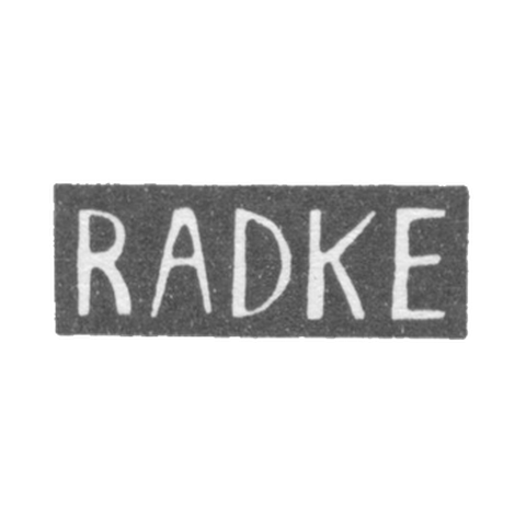 Клеймо мастера Радке - Минск - инициалы "RADKE" - 1892 г.