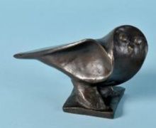 Bronze sculpture "Owl". Christian Peschke (1946 - 2017) Germany.