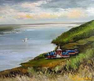 Volga at Kashpir oil, canvas