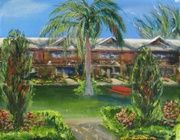 Palma in the yard, Fiji acrylic, canvas