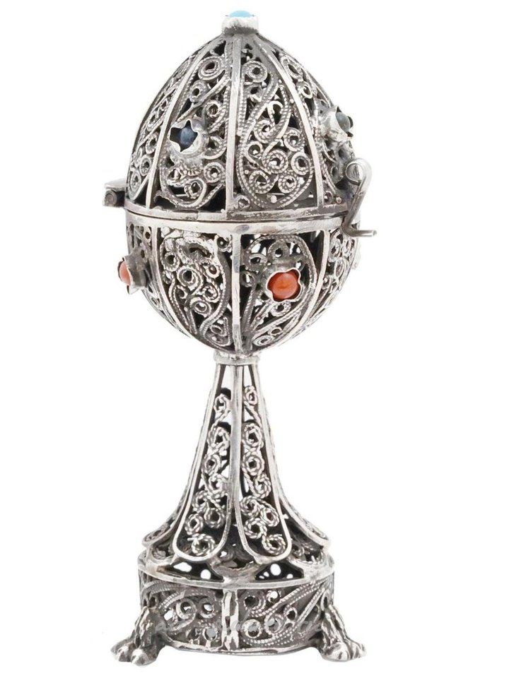 Русское серебро , Шкатулка в виде  яйца из российского императорского серебра