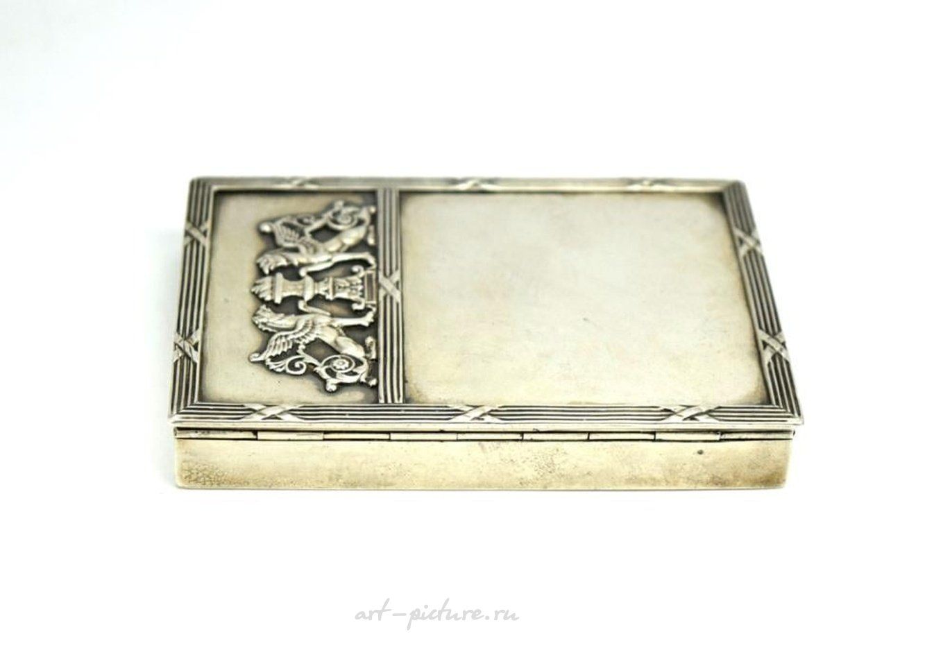 Russian silver , 19th C. Antique Russian Imperial Niello Sterling Silver Cigarette Case