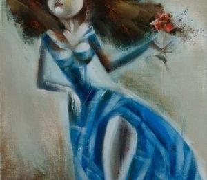 Lady with a dog oil, canvas
