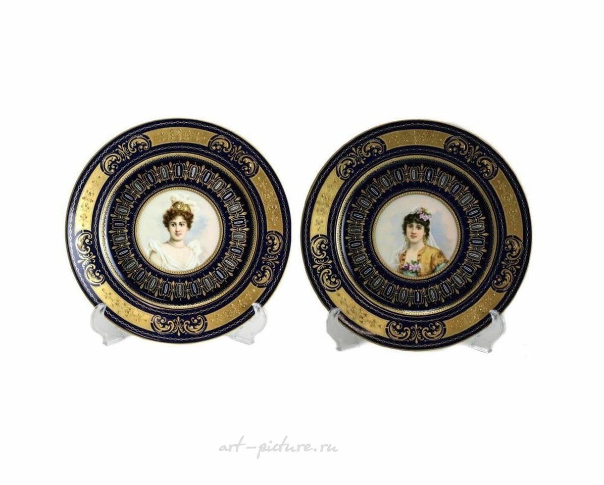 Royal Vienna Porcelain , Royal Vienna Porcelain Portrait Plates, c 1900