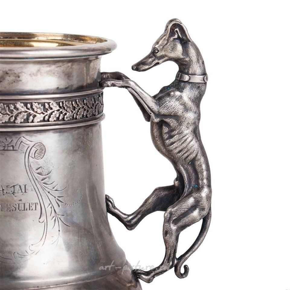 Русское серебро , Русский серебряный покрытый золотом кубок "Приз ассоциации охотничьего собаководства"