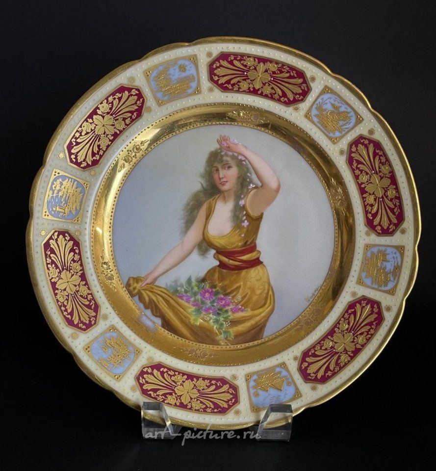 Royal Vienna Porcelain , 19TH C. ROYAL VIENNA PLATE